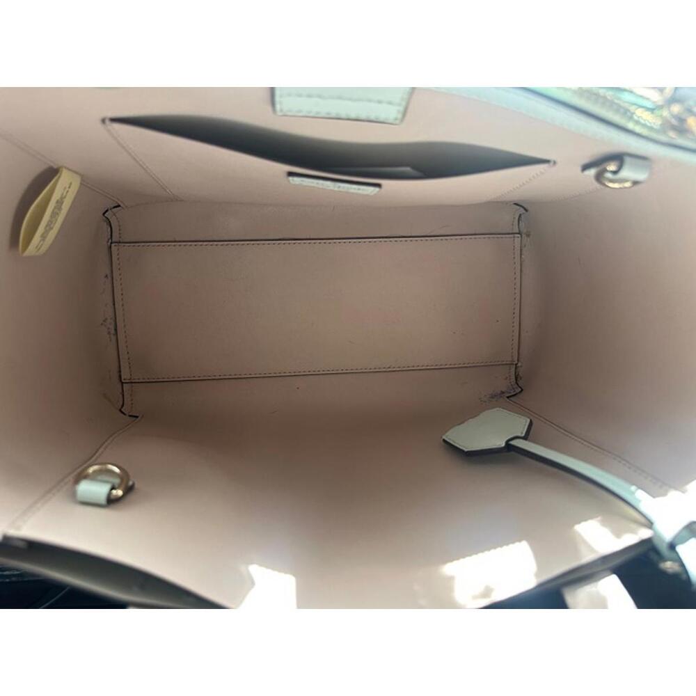 Kate Spade New York Light Blue Leather Tote Bag Satchel Purse - Picture 4 of 8